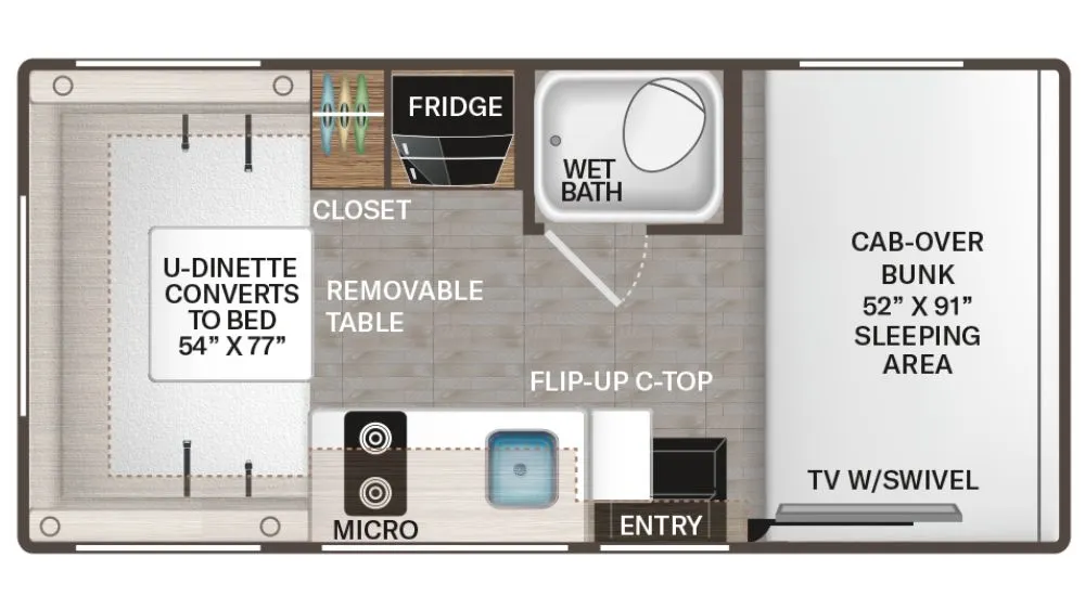 2026 Thor Motor Coach Four Winds 19Z - Floor plan
