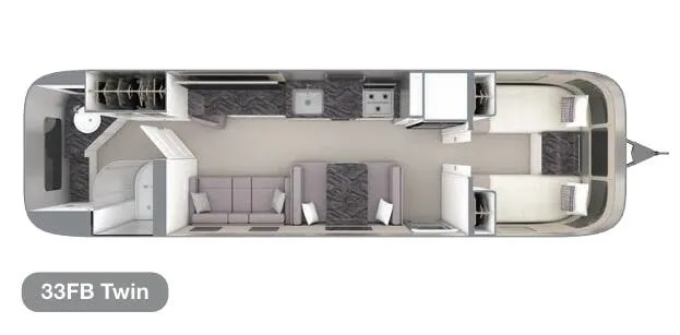 Airstream Classic 33FB Twin floor plan