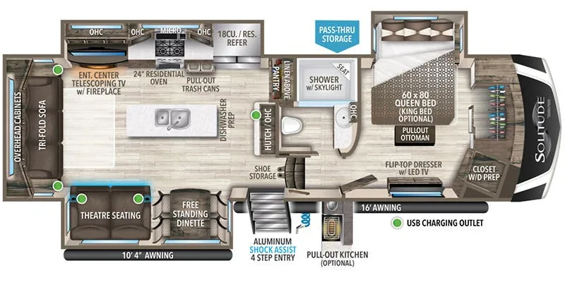 2022 Grand Design Solitude 310GK floor plan