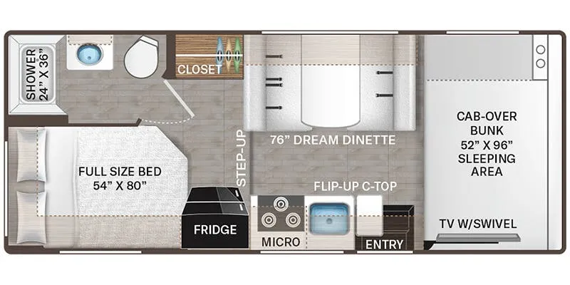 Thor Motor Coach Freedom Elite 22HE floor plan