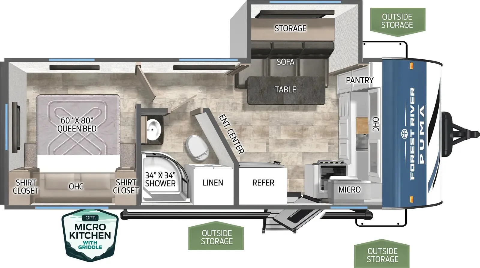 Palomino Puma 22FKQ floor plan