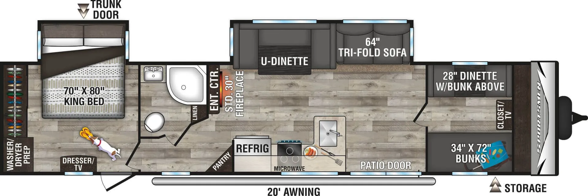 K-Z Sportsmen 362BH floor plan
