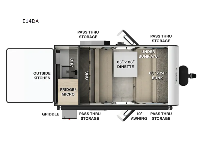 2025 Forest River Flagstaff E-Pro E14DA - Floor plan