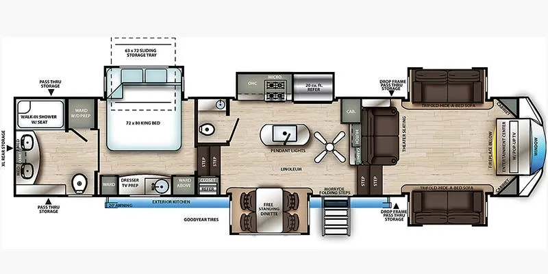 Forest River Sandpiper 391FLRB floor plan