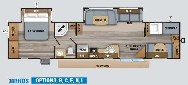 Jayco Jay Flight 38BHDS floor plan