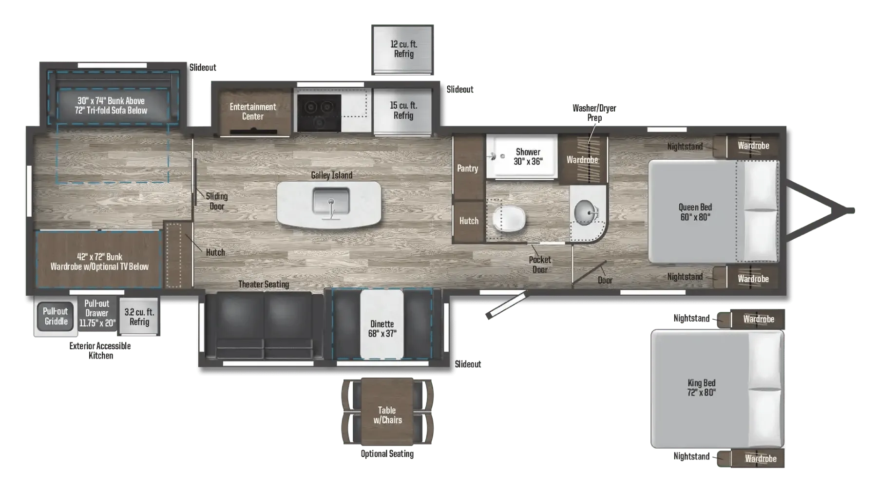 Winnebago Voyage 3538BR floor plan