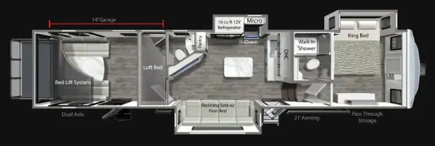 Dutchmen Voltage V Series 3850 floor plan