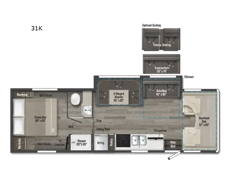 2025 Winnebago Minnie Winnie 31K floor plan