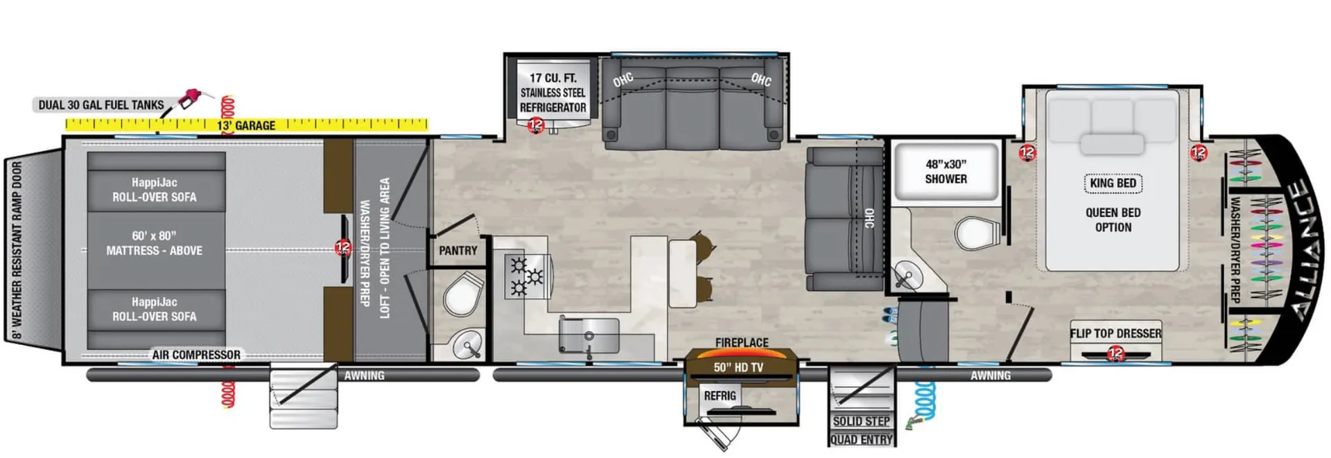 2023 Alliance RV Valor 40V13 - Floor plan