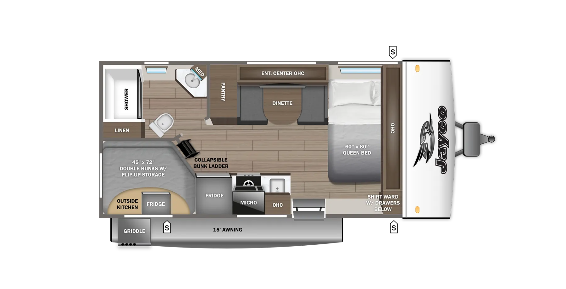 2027 Jayco Jay Feather Air 16DB - Floor plan