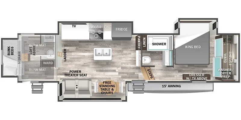 Forest River Cedar Creek Experience 3525LF floor plan