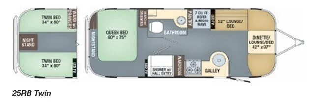 Airstream International Serenity 25RB TWIN floor plan
