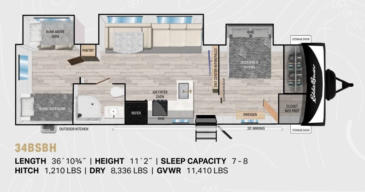 Heartland Eddie Bauer 34BSBH floor plan