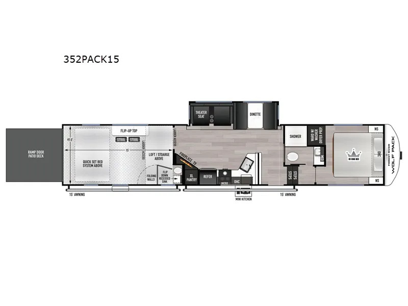 2026 Forest River Cherokee Wolf Pack 352PACK15 - Floor plan