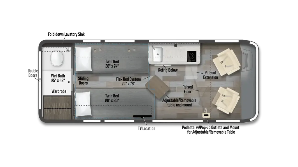2026 Winnebago Travato 59KL floor plan