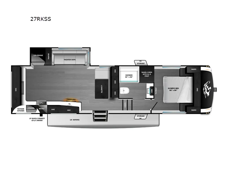 2026 Open Range Roamer 27RKSS - Floor plan