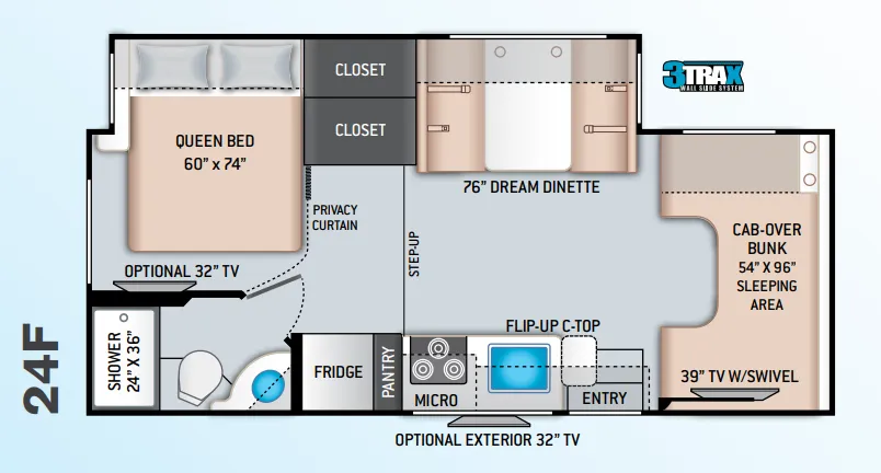 Thor Motor Coach Chateau 24F floor plan