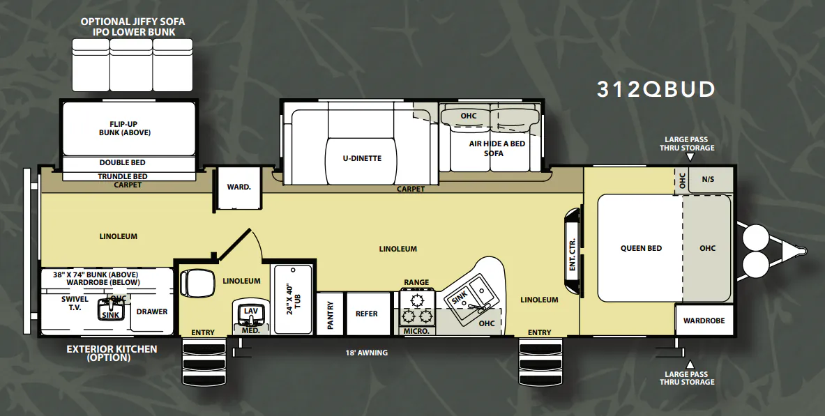 Forest River Salem Hemisphere Lite 312QBUD floor plan