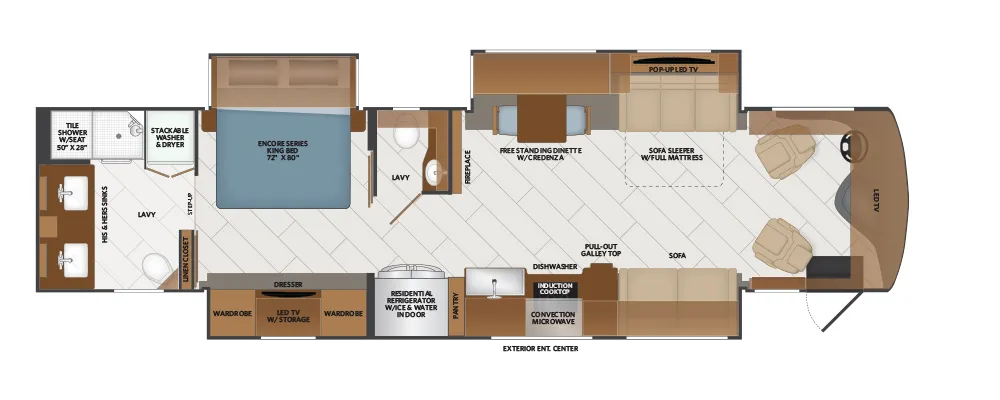 Fleetwood Discovery LXE 40M floor plan