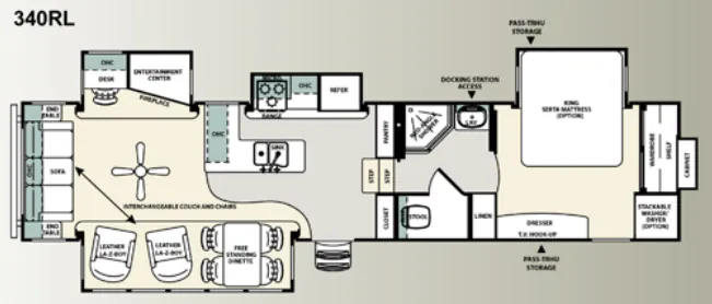Forest River Sandpiper 340RL floor plan