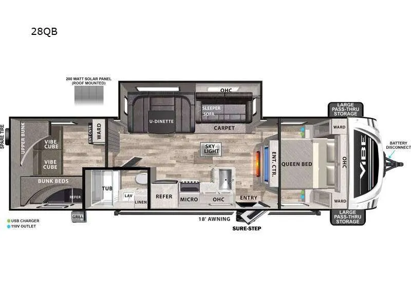 2026 Forest River Wildcat ONE 281QBEDS - Floor plan