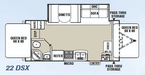 Coachmen Freedom Express Ultra Lite 22 DSX floor plan