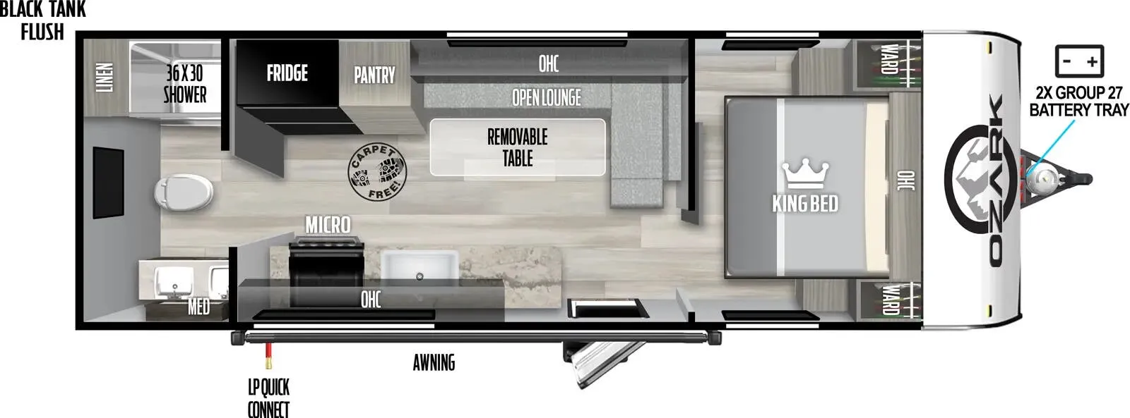 Forest River Ozark LE 2300RBLE ASCENT floor plan