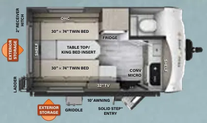 2023 Forest River Rockwood Geo Pro G15TB - Floor plan