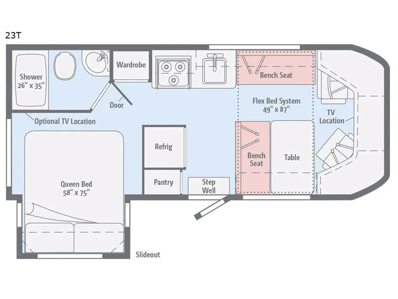 2018 Winnebago Fuse 23T - Floor plan