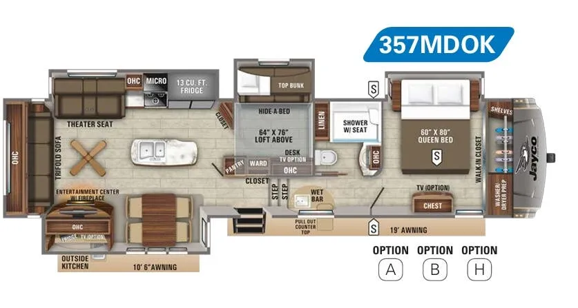 Jayco Eagle 357MDOK floor plan