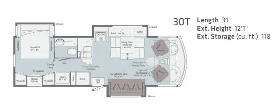 Winnebago Adventurer 30T floor plan