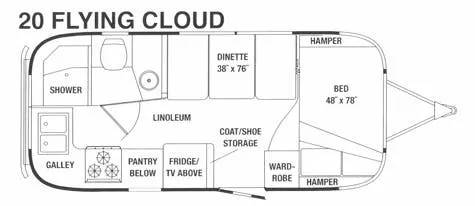 Airstream Flying Cloud 20 floor plan