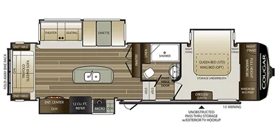 2018 Keystone Cougar 310RLS floor plan