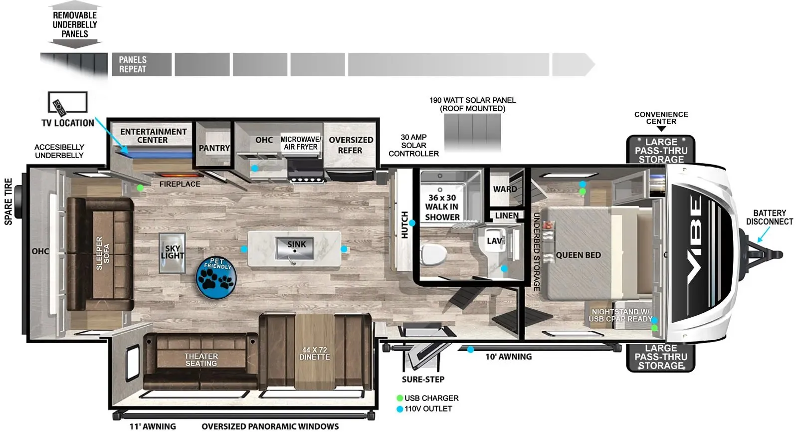 2024 Forest River Vibe 28RL - Floor plan
