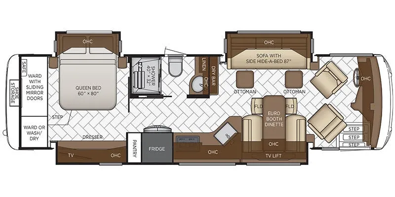Newmar New Aire 3343 floor plan