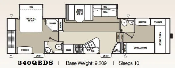 Coachmen Chaparral 340QBDS floor plan