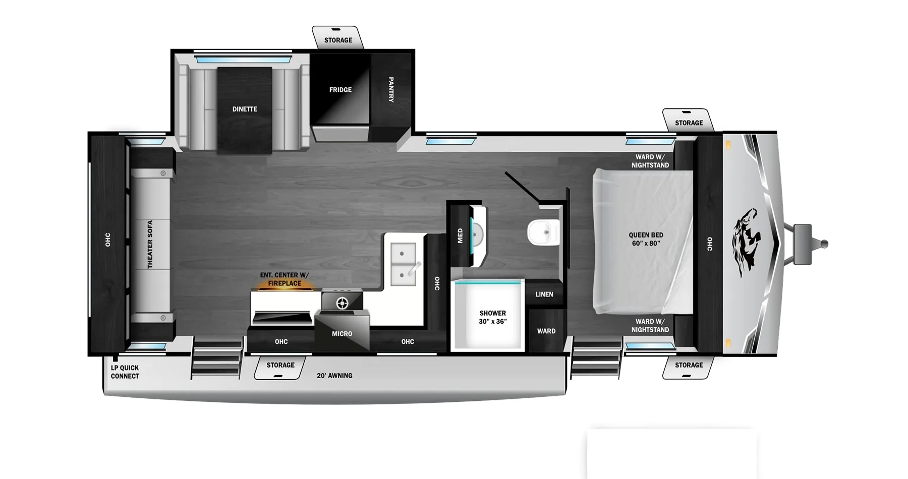 Highland Ridge Range Lite 260RLL floor plan