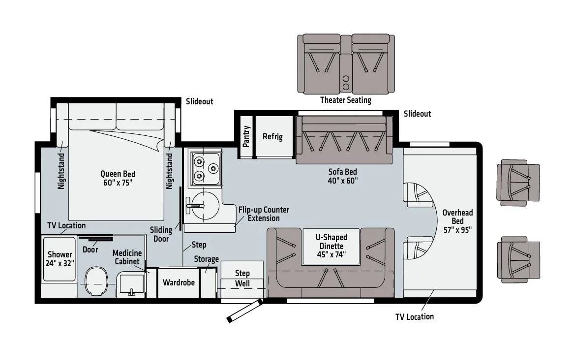 Winnebago Spirit 26T floor plan