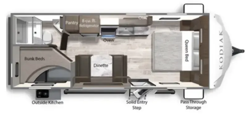 2021 Dutchmen Kodiak Ultra Lite 227BH - Floor plan