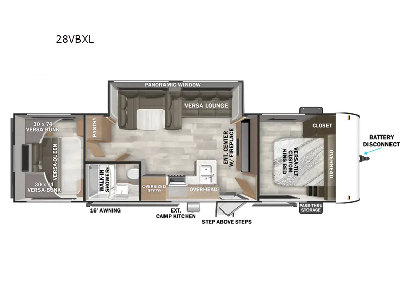 2026 Forest River Wildwood X-Lite 28VBXL floor plan