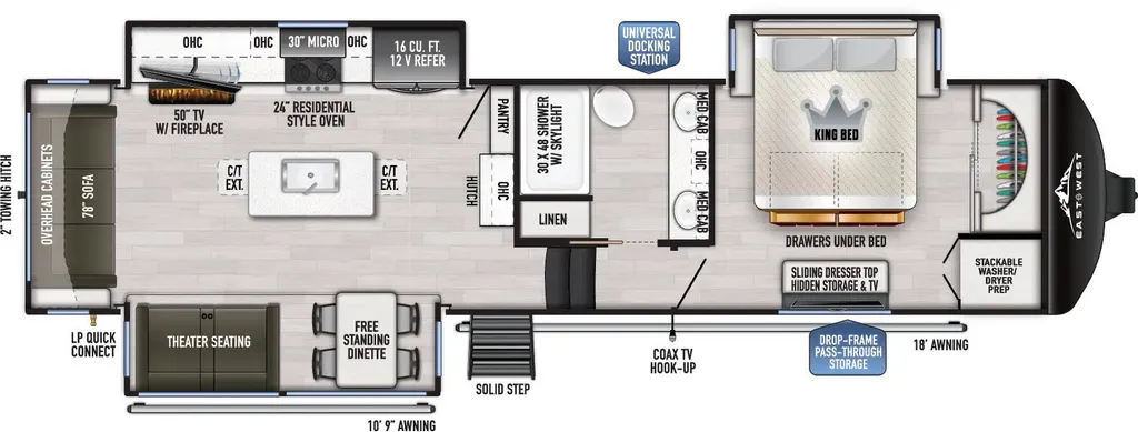 2026 East to West Ahara 365RL floor plan