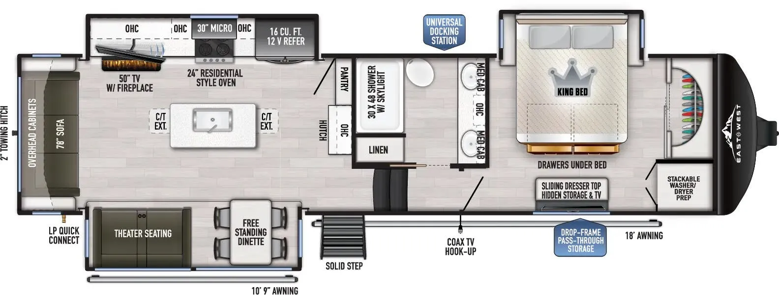 2026 East to West Ahara 365RL - Floor plan