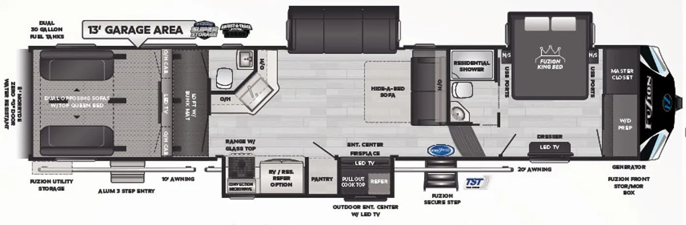 Keystone Fuzion 428 floor plan
