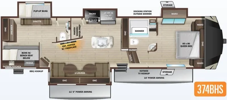 Highland Ridge Mesa Ridge 374BHS floor plan