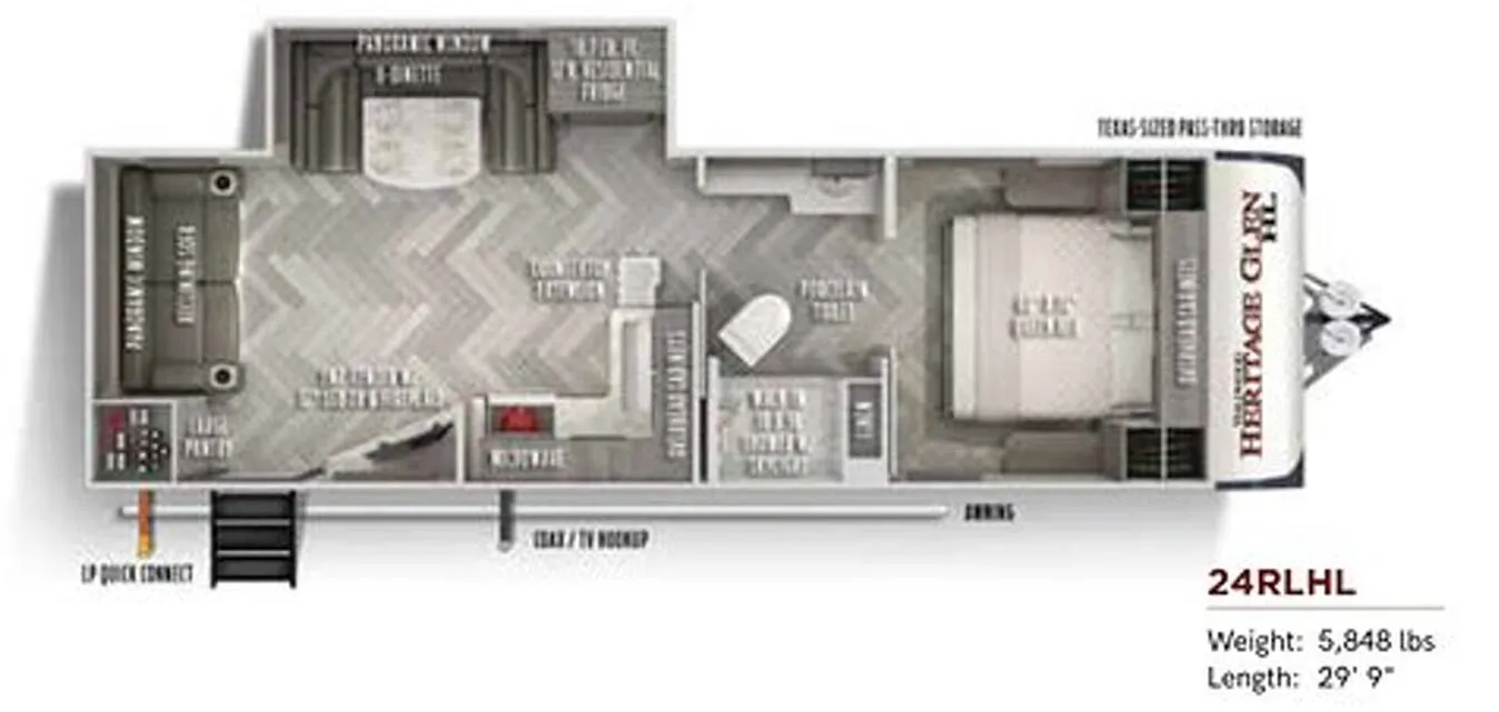 Forest River Wildwood Heritage Glen Hyper-Lyte 24RLHL floor plan