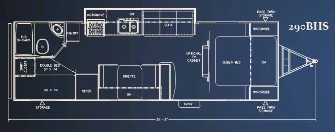 Coachmen Freedom Express 290BHS floor plan