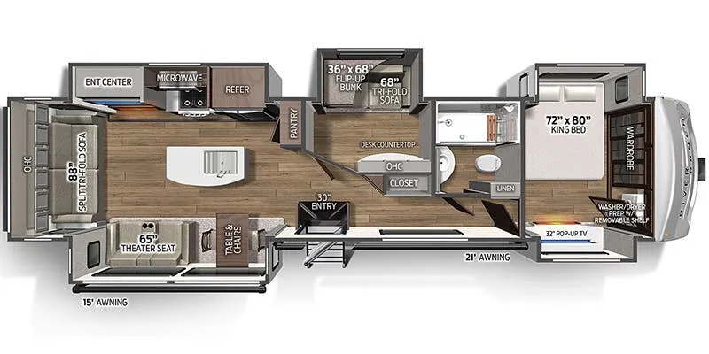 2024 Palomino River Ranch 392MB - Floor plan