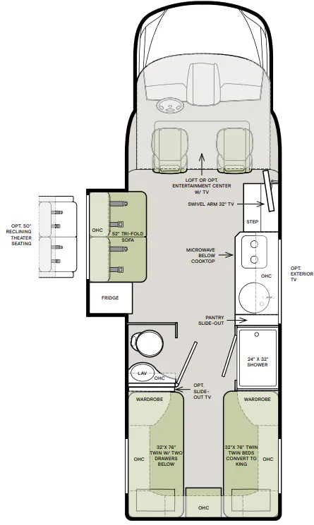 Tiffin Wayfarer 24 TW floor plan