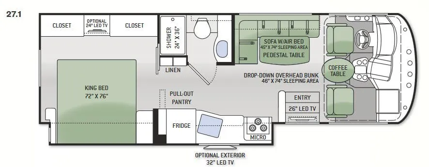 Thor Motor Coach A.C.E. 27.1 floor plan