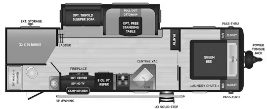 2011 Keystone Hideout 28BHSWE floor plan